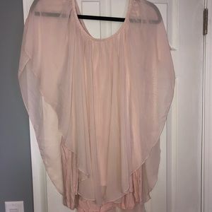 Ballet Pink chiffon cape blouse